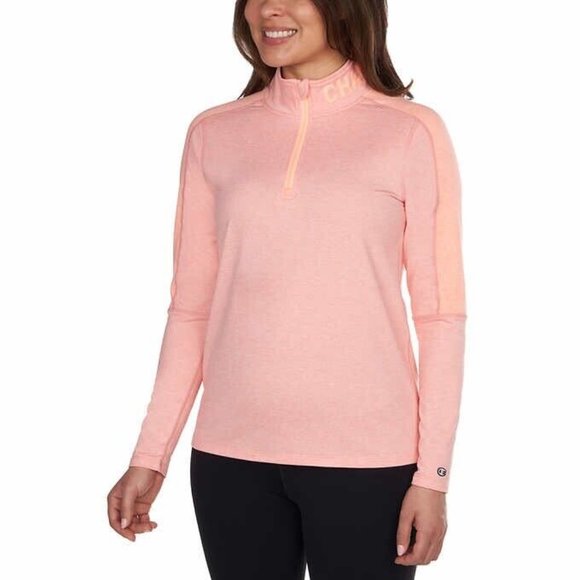 NWoT Champion Women's Mock Neck 1/4 Zip Long Sleeve Tee Pink Size 2XL $60 8D227 - Picture 4 of 5